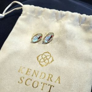 Ellie Silver Stud Dichroic Glass Earrings